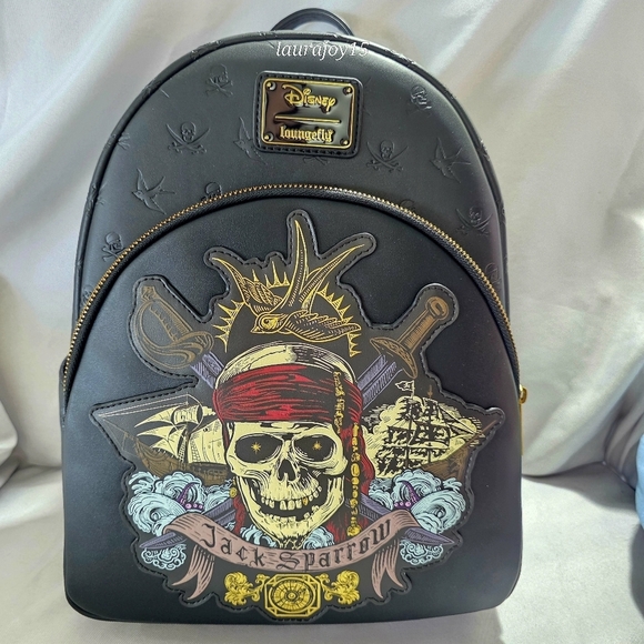 Disney Loungefly Pirates Of The Caribbean Jack Sparrow Minimal Mini Backpack New